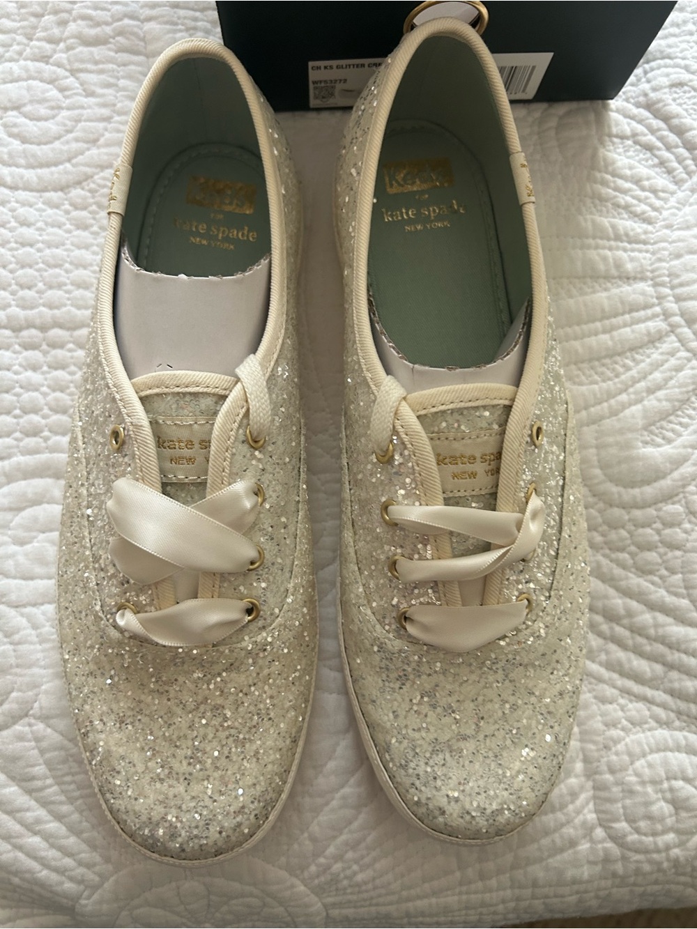 KEDS Kate Spade Glitter Cream shoes (never used)